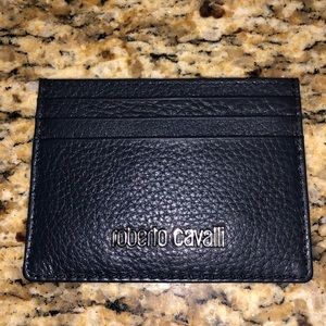 Roberto Cavalli Card Case in Navy Blue